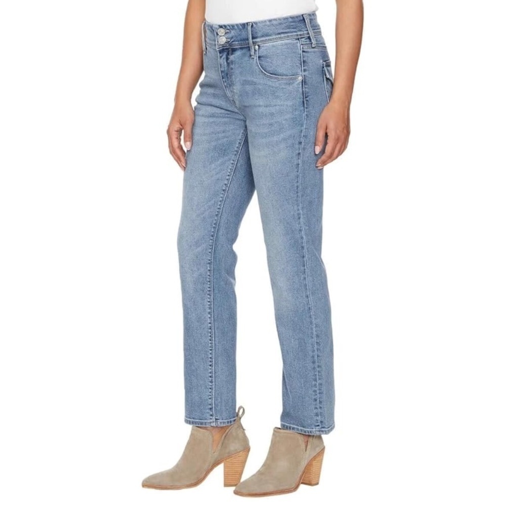 Hudson Jeans Women's Women's Mid-Rise Slim Straight Leg Jeans Icy Blue Size 12